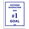 Floor Mat - Clay-Coated 1 Color - Blue "Customer Satisfaction" Box of 500