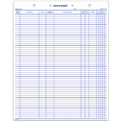 Route Sheet - RS-547 - 50 Line, 12" x  15" 100 Per Pack
