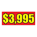 Windshield Banner - $3,995 Red - Qty. 1