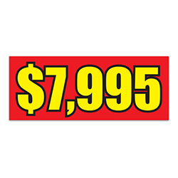 Windshield Banner - $7,995 Red - Qty. 1