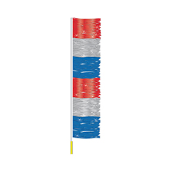 Ground Pennants- R/S/B w/poles - Metallic - Qty. 6