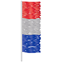 Antenna Flag - Metallic Fringe - Red, Silver & Blue -  Qty. 12