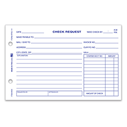 Check Request Form - TRO-111 - Qty. 100 per Pad