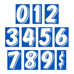 7-1/2" White & Med. Blue