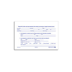 Customer Lead Cards - CLC -  5.5" x 8.5" - Qty. 100
