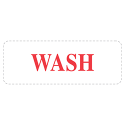 Self Inking Stamp - WASH - Red Ink, 3/4" x 2 3/8" - Qty. 1