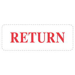 Self Inking Stamp - RETURN - Red Ink, 3/4" x 2 3/8" - Qty. 1