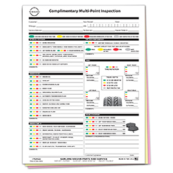 Nissan Multi-Point Vehicle Checkup - 3 Part - Qty. 250