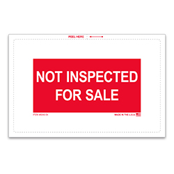 Not Inspected for Sale Sticker - 8" x 5-1/4" - Qty. 100