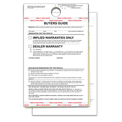 Buyer Guide - Implied Warranty, 2 Part - Hanging Tag - Qty. 100